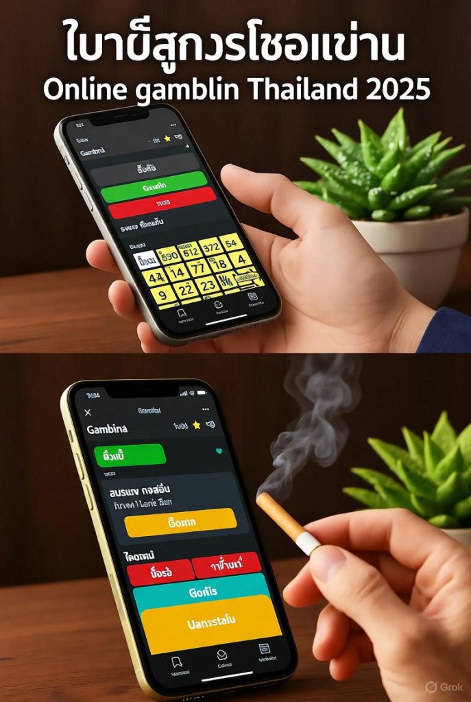 โปรโมชั่นเล่นพนันออนไลน์ในไทย 2568 มือถือแสดงแอปพนันพร้อมโบนัส 500 บาท กับฉากพืชสีเขียวในบ้าน